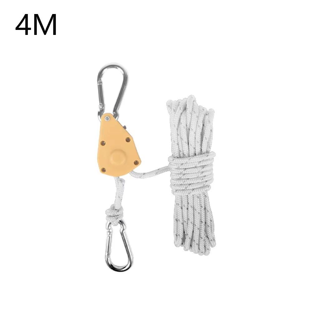 Tent Rope Hanger Pulley Hook Adjustable Lanyard Hanging Secure Non Slip for Camping Equipment Outdoor Tent Accessories