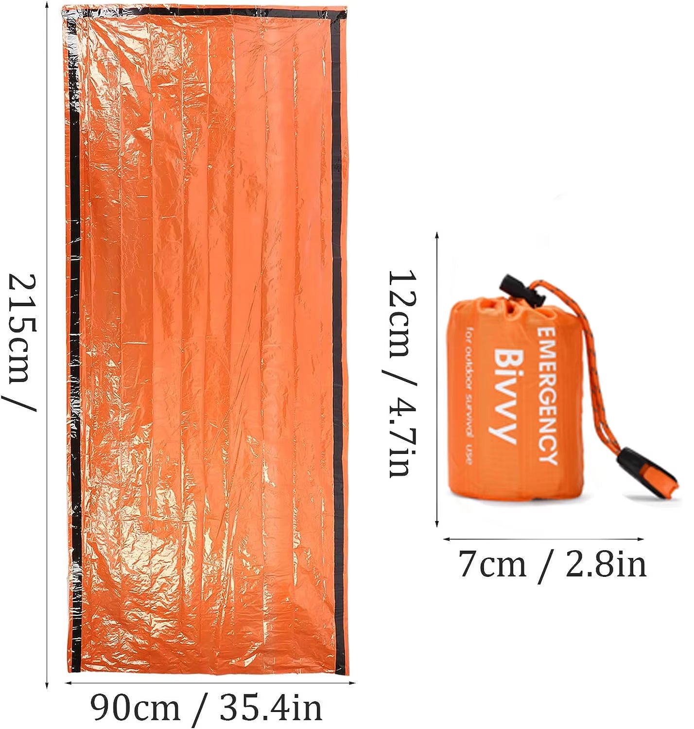 Outdoor Emergency Survival Sleeping Bag Thermal Blanket Mylar Waterproof Reusable Sack Portable Camping Hiking Emergency Gear