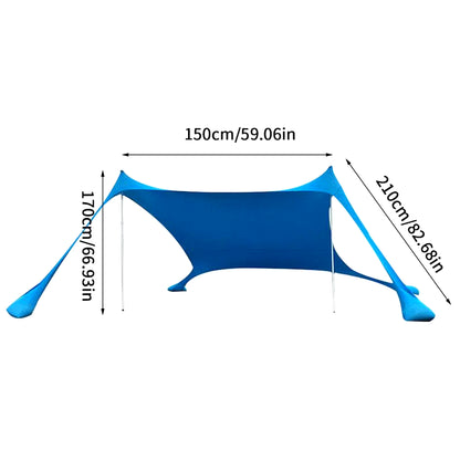 Large Beach Shades Tent Portable Family Sun Shelter UPF50+ UV Canopy for Outdoor Beach Camping Relax Accessory